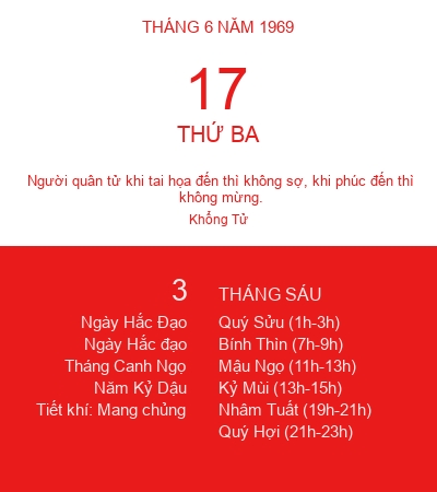 Lịch âm 17 tháng 6 năm 1969 - Lịch vạn niên ngày 17/6/1969 - Lịch ngày
