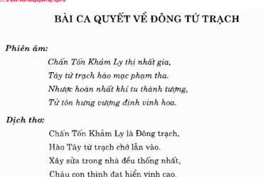 Bài Ca Quyết Về Đông Tứ Trạch: Nghệ Thuật Phong Thủy Truyền Thống Việt Nam