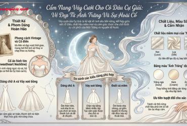 Váy cưới cho Cung Cự Giải: Đi tìm vẻ đẹp hoài cổ dưới ánh trăng