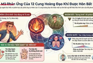 12 Cung Hoàng Đạo Và Phản Ứng "Khó Đỡ" Khi Bị Hôn Bất Ngờ