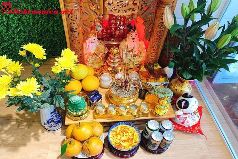 Cách Bày Bàn Thờ Thần Tài Ông Địa Hợp Phong Thủy