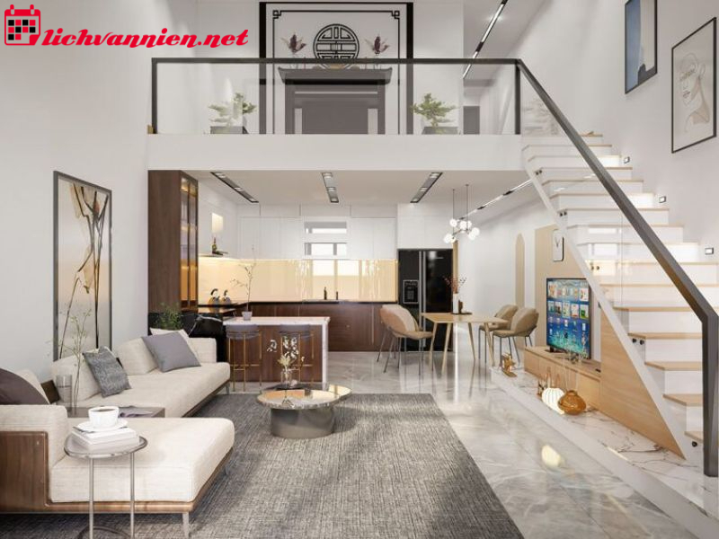 Cách Bố Trí Cầu Thang Gác Lửng Hợp Phong Thủy Và Thẩm Mỹ