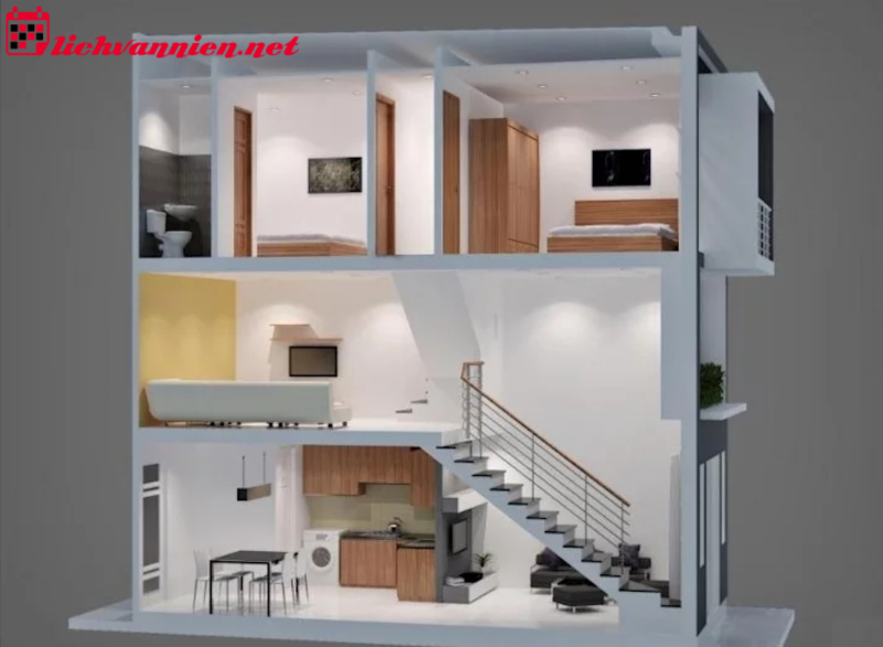 Cách Bố Trí Cầu Thang Gác Lửng Hợp Phong Thủy Và Thẩm Mỹ