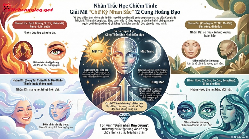 Giải Mã Nhan Sắc 12 Cung Hoàng Đạo Qua Góc Nhìn Nhân Trắc Học Chiêm Tinh