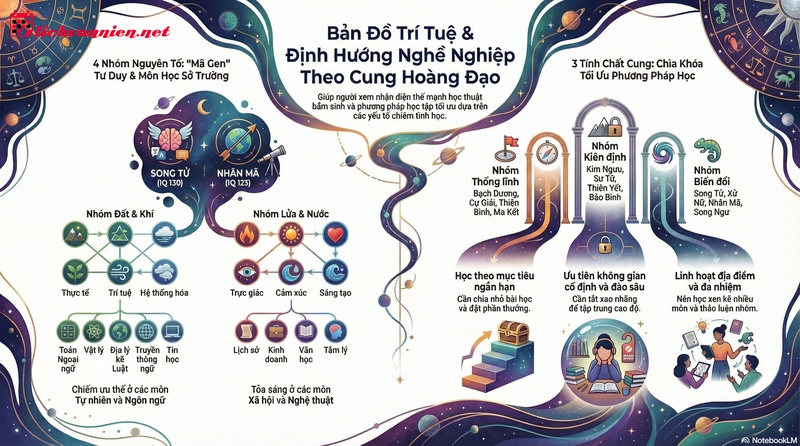 Giải M&atilde; Năng Khiếu Học Tập V&agrave; M&ocirc;n Học Sở Trường Của 12 Cung Ho&agrave;ng Đạo