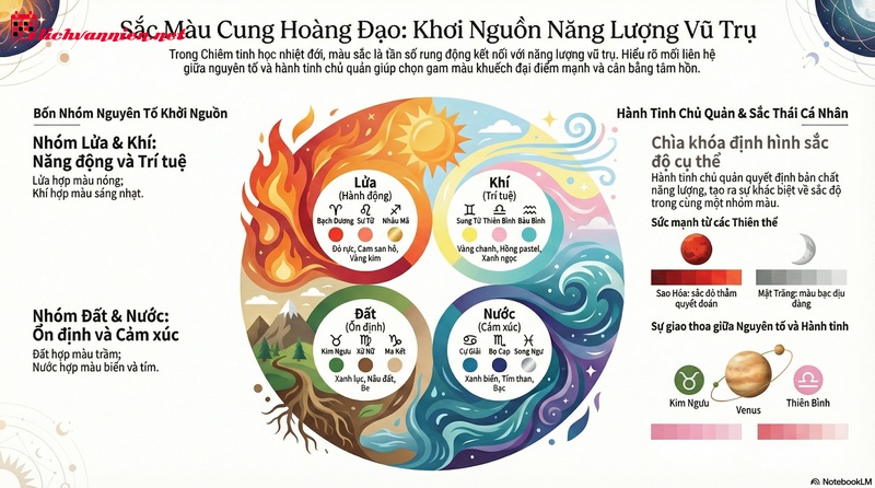 Bảng M&agrave;u May Mắn 12 Cung Ho&agrave;ng Đạo: K&iacute;ch Hoạt Năng Lượng Từ Vũ Trụ