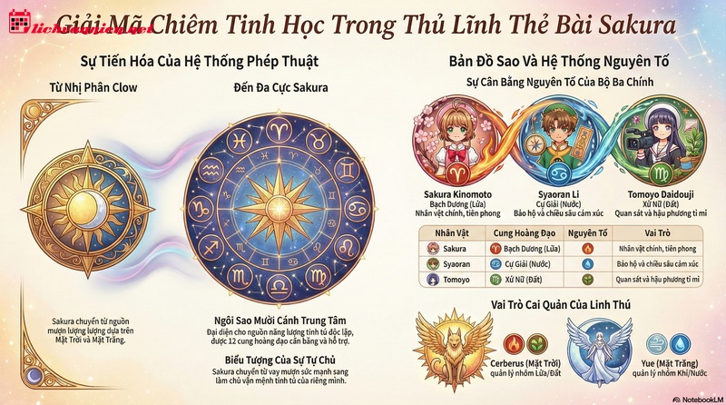 12 Cung Ho&agrave;ng Đạo Trong Cardcaptor Sakura: Giải M&atilde; Nh&acirc;n Vật V&agrave; V&ograve;ng Tr&ograve;n Ma Thuật
