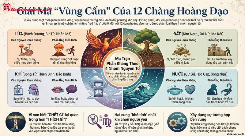 Giải m&atilde; t&acirc;m l&yacute; phản kh&aacute;ng v&agrave; những "v&ugrave;ng cấm" trong t&igrave;nh y&ecirc;u của 12 cung ho&agrave;ng đạo nam