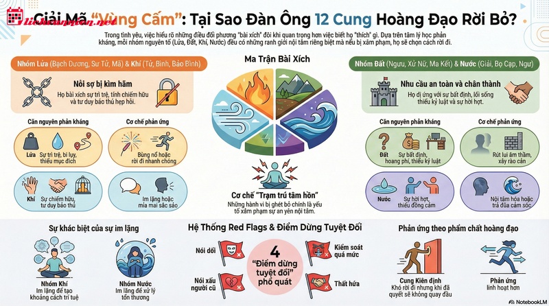Giải m&atilde; t&acirc;m l&yacute; phản kh&aacute;ng v&agrave; những "v&ugrave;ng cấm" trong t&igrave;nh y&ecirc;u của 12 cung ho&agrave;ng đạo nam