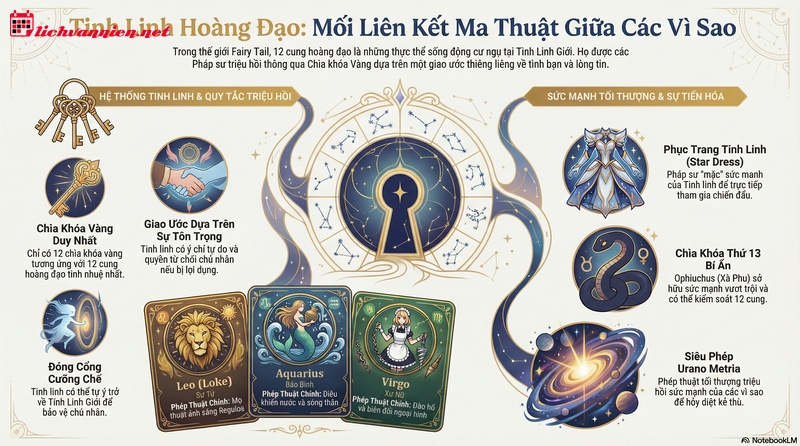 12 Cung Ho&agrave;ng Đạo Trong Fairy Tail: Huyền Thoại Về Những Ch&igrave;a Kh&oacute;a V&agrave;ng