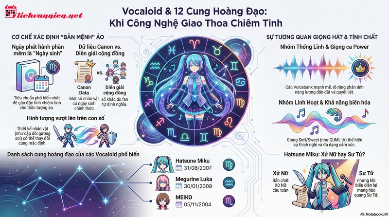 Giải mã 12 cung hoàng đạo trong Vocaloid: Khi công nghệ được nhân hóa qua những biểu tượng