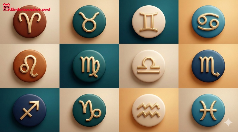 Biểu Tượng 12 Cung Ho&agrave;ng Đạo: Giải M&atilde; Ng&ocirc;n Ngữ H&igrave;nh Học Của C&aacute;c V&igrave; Sao