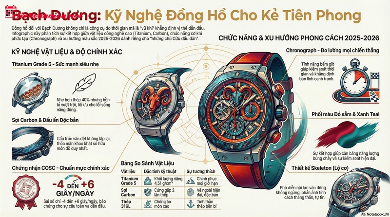 Nghệ thuật chọn đồng hồ cho cung Bạch Dương: Bản lĩnh ti&ecirc;n phong v&agrave; xu hướng 2025-2026