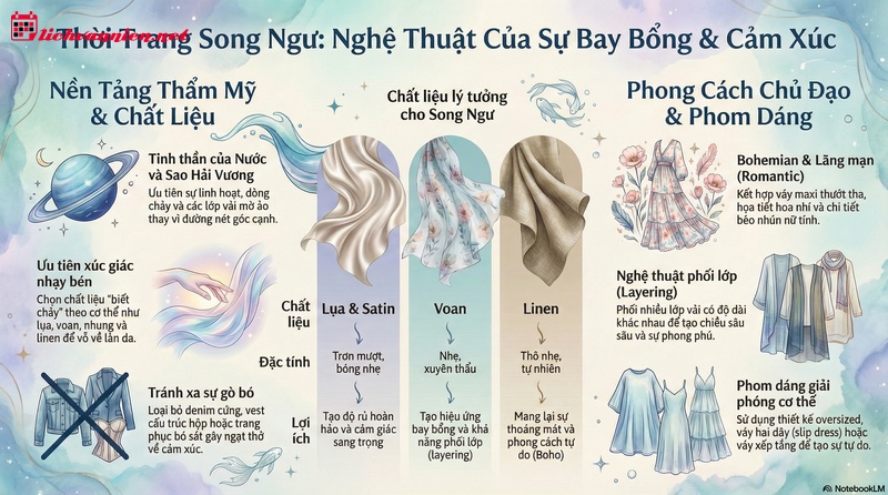 B&iacute; quyết chọn trang phục cho cung Song Ngư: Đ&aacute;nh thức n&agrave;ng thơ trong t&acirc;m hồn nhạy cảm