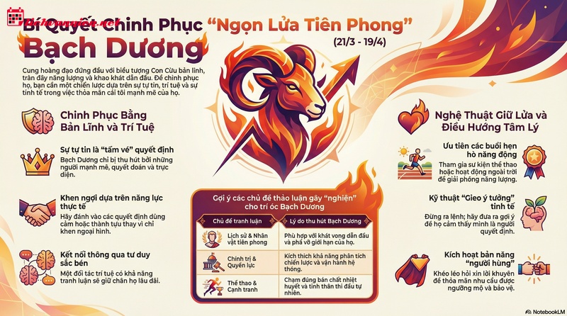 Chiến thuật chinh phục tr&aacute;i tim cung Bạch Dương: B&iacute; mật thu h&uacute;t ngọn lửa ti&ecirc;n phong