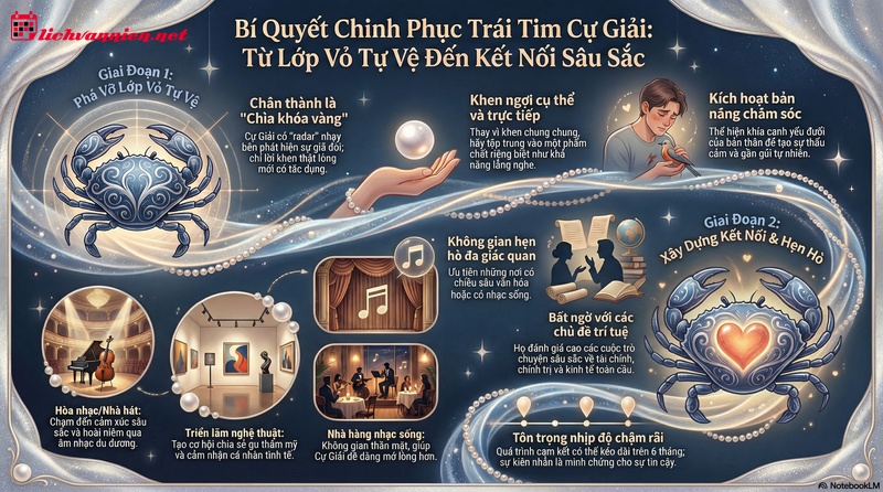 B&iacute; mật thu h&uacute;t cung Cự Giải: Nghệ thuật d&ugrave;ng sự ch&acirc;n th&agrave;nh để "ph&aacute; vỏ"