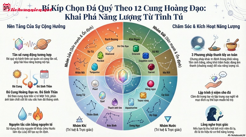 Chọn Đ&aacute; Qu&yacute; Theo 12 Cung Ho&agrave;ng Đạo: Giải M&atilde; Năng Lượng Từ Vũ Trụ