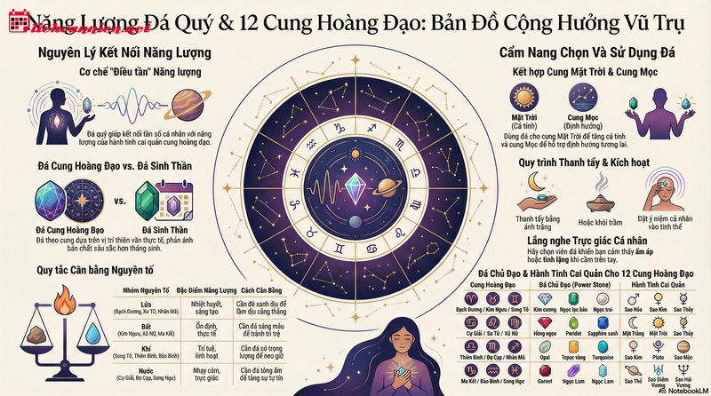 Chọn Đ&aacute; Qu&yacute; Theo 12 Cung Ho&agrave;ng Đạo: Giải M&atilde; Năng Lượng Từ Vũ Trụ