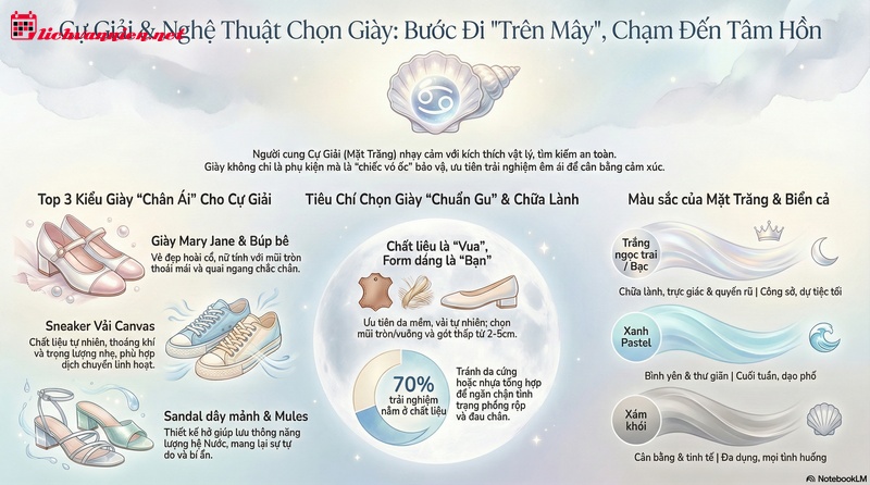 B&iacute; mật chọn gi&agrave;y cho cung Cự Giải: Khi sự &ecirc;m &aacute;i chạm v&agrave;o cảm x&uacute;c