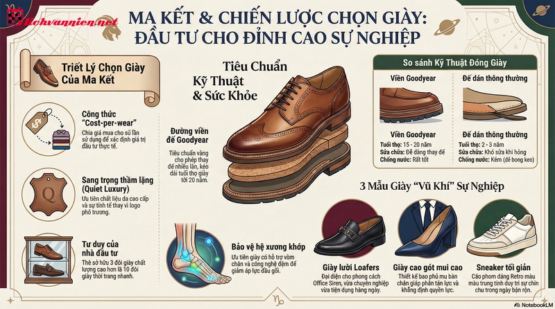 Chọn gi&agrave;y cho cung Ma Kết: Nghệ thuật đầu tư phong c&aacute;ch v&agrave; khẳng định quyền lực