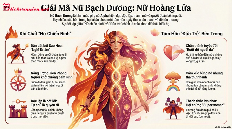 Nữ Bạch Dương: Khi "Nữ Chiến Binh" mang tr&aacute;i tim của một "Đứa Trẻ"