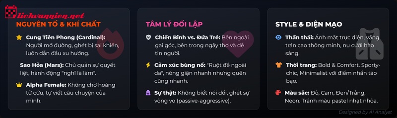 Nữ Bạch Dương: Khi "Nữ Chiến Binh" mang tr&aacute;i tim của một "Đứa Trẻ"