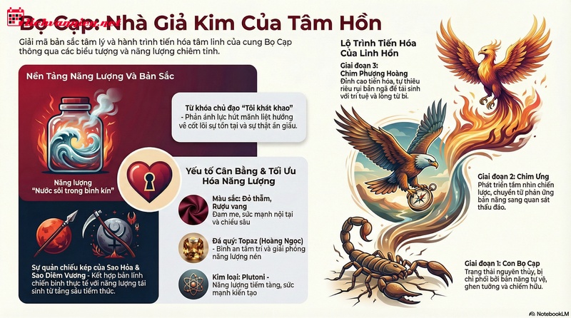 Cung Bọ Cạp: Giải m&atilde; bản sắc v&agrave; h&agrave;nh tr&igrave;nh chuyển h&oacute;a của nh&agrave; giả kim t&acirc;m hồn