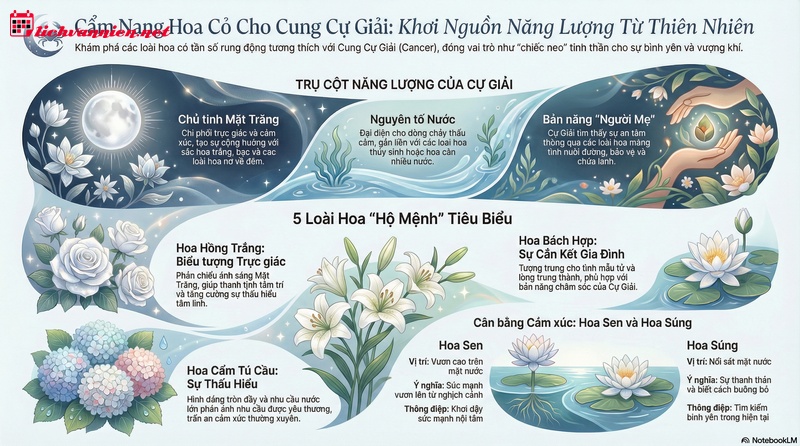 Cung Cự Giải hợp với lo&agrave;i hoa n&agrave;o? Đi t&igrave;m "linh hồn" của Nước v&agrave; Trăng