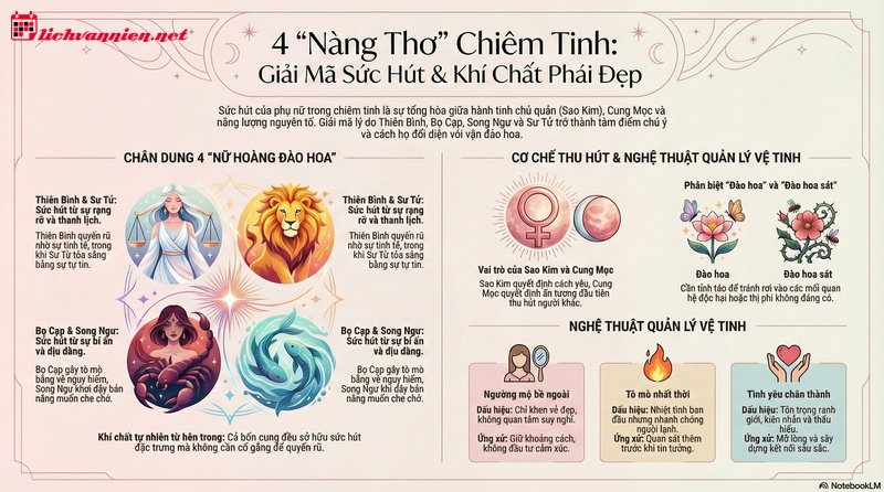 Top 4 Cung Ho&agrave;ng Đạo Nữ C&oacute; Nhiều "Vệ Tinh" Nhất: Giải M&atilde; Sức H&uacute;t Từ Sao Kim