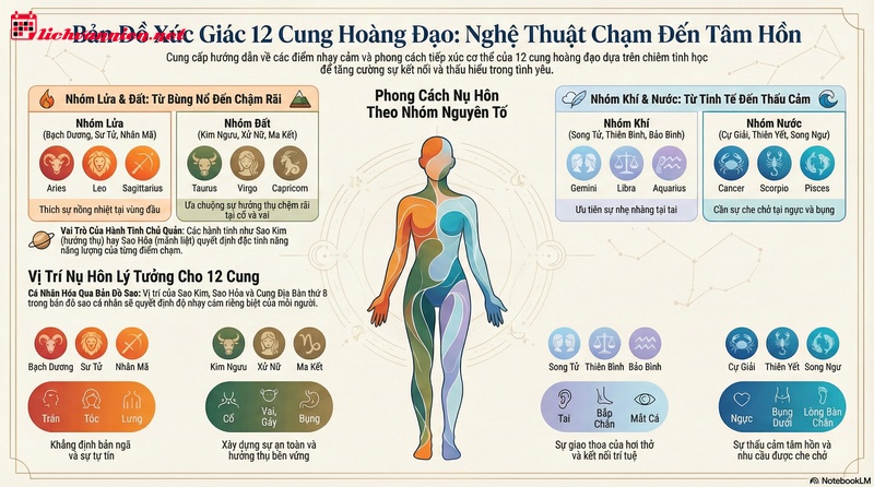Giải m&atilde; điểm nhạy cảm của 12 cung ho&agrave;ng đạo: Nụ h&ocirc;n chạm đ&uacute;ng tần số