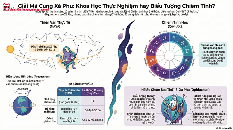 Giải m&atilde; Cung X&agrave; Phu: Sự thật về ch&ograve;m sao thứ 13 v&agrave; bản sắc của bạn