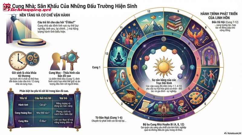 Cung Nh&agrave; Trong Chi&ecirc;m Tinh: Giải M&atilde; 12 Đấu Trường Hiện Sinh Tr&ecirc;n Bản Đồ Sao