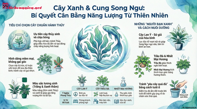 Cung Song Ngư hợp c&acirc;y g&igrave;? B&iacute; quyết chọn c&acirc;y "hộ mệnh" cho t&acirc;m hồn nhạy cảm