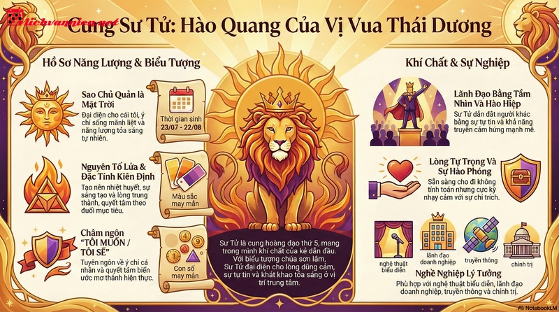 Cung Sư Tử: Giải Mã Tính Cách, Tình Yêu & Sự Nghiệp Của Vị Vua