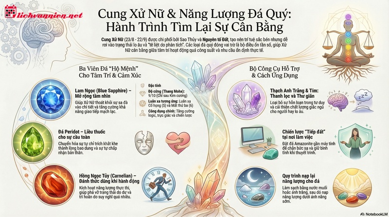 Giải m&atilde; đ&aacute; qu&yacute; cho cung Xử Nữ: C&acirc;n bằng sự ho&agrave;n hảo v&agrave; năng lượng Sao Thủy