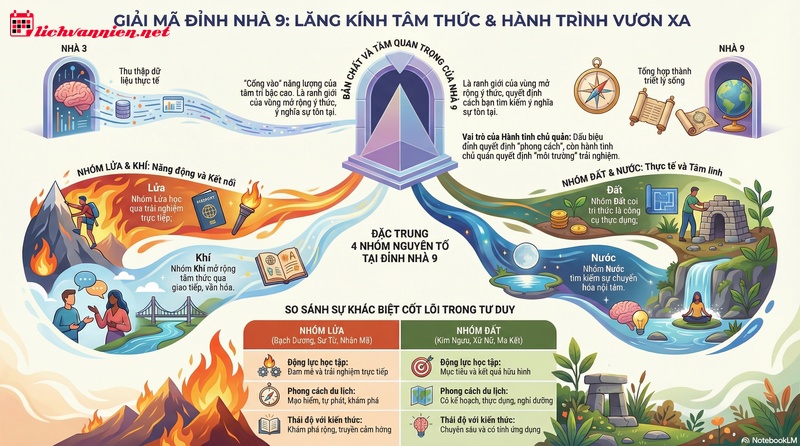&Yacute; nghĩa Đỉnh nh&agrave; 9 tại 12 Cung Ho&agrave;ng Đạo: C&aacute;nh cửa mở ra tri thức v&agrave; những chuyến đi