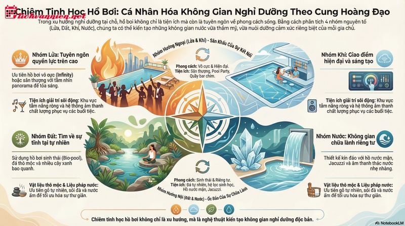 Hồ bơi 12 cung ho&agrave;ng đạo: Nơi kiến tr&uacute;c h&ograve;a điệu c&ugrave;ng bản ng&atilde;