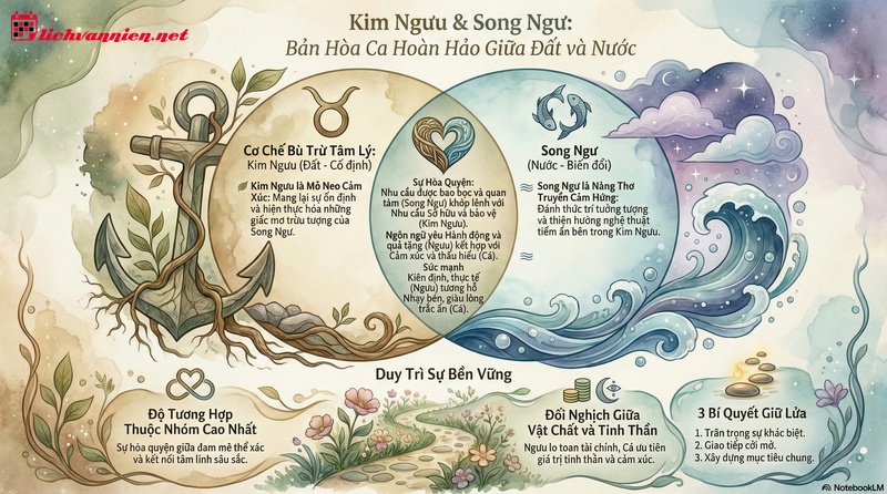 Kim Ngưu v&agrave; Song Ngư: Khi Đất vững ch&atilde;i &ocirc;m lấy Nước dịu d&agrave;ng