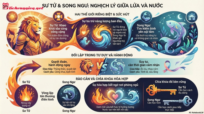 Sư Tử v&agrave; Song Ngư: Khi Lửa ki&ecirc;u h&atilde;nh gặp Nước s&acirc;u thẳm