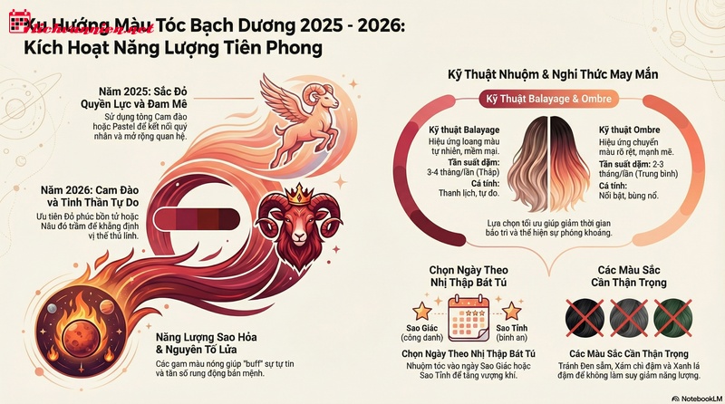 M&agrave;u t&oacute;c cung Bạch Dương 2025 - 2026: Khẳng định bản sắc thủ lĩnh từ năng lượng Sao Hỏa
