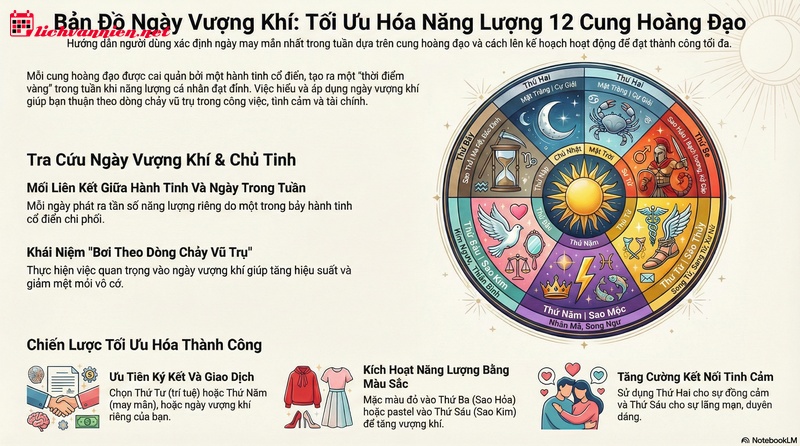 Kh&aacute;m Ph&aacute; Ng&agrave;y May Mắn Của 12 Cung Ho&agrave;ng Đạo: B&iacute; Mật Từ C&aacute;c Chủ Tinh