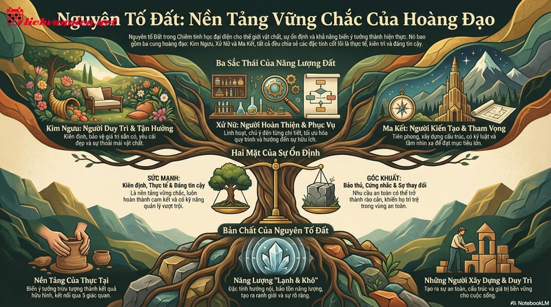 Nguy&ecirc;n tố Đất trong Chi&ecirc;m tinh học: Nền tảng của sự ổn định v&agrave; kiến tạo