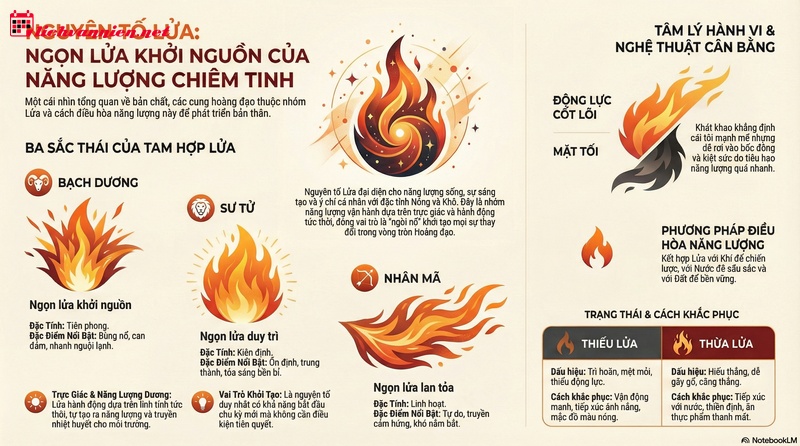 Nguy&ecirc;n tố Lửa trong Chi&ecirc;m tinh học: Khởi nguồn của S&aacute;ng tạo v&agrave; Đam m&ecirc;