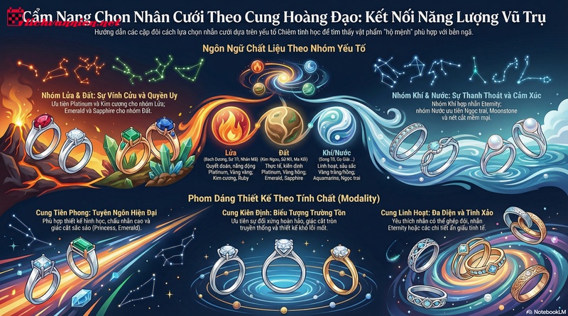 Chọn Nhẫn Cưới Theo 12 Cung Ho&agrave;ng Đạo: Giao Thoa Giữa Tuyệt T&aacute;c Kim Ho&agrave;n V&agrave; Ng&ocirc;n Ngữ Vũ Trụ
