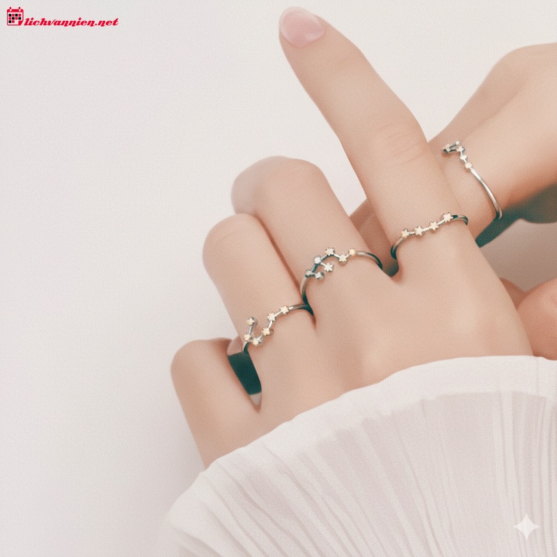 Chọn Nhẫn Cưới Theo 12 Cung Ho&agrave;ng Đạo: Giao Thoa Giữa Tuyệt T&aacute;c Kim Ho&agrave;n V&agrave; Ng&ocirc;n Ngữ Vũ Trụ