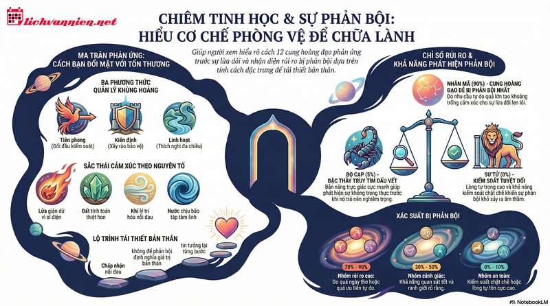 12 cung ho&agrave;ng đạo đối diện với sự phản bội: Giải m&atilde; cơ chế t&acirc;m l&yacute; v&agrave; h&agrave;nh tr&igrave;nh chữa l&agrave;nh