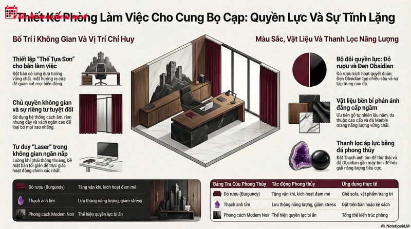 Thiết kế ph&ograve;ng l&agrave;m việc cung Bọ Cạp: Sự giao thoa giữa quyền lực v&agrave; sự tĩnh lặng