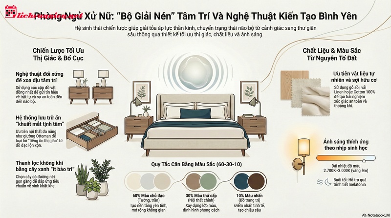Thiết kế ph&ograve;ng ngủ cung Xử Nữ: Nghệ thuật kiến tạo kh&ocirc;ng gian chữa l&agrave;nh t&acirc;m tr&iacute;