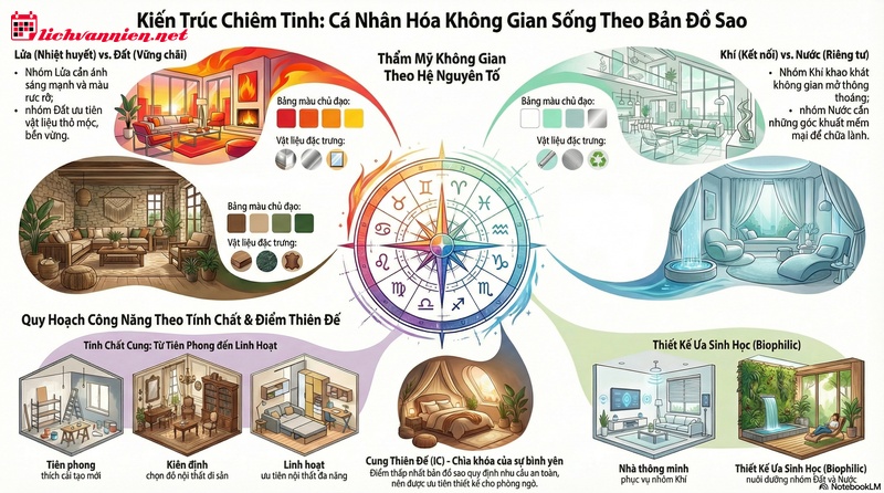 Phong thủy nh&agrave; ở v&agrave; 12 cung ho&agrave;ng đạo: Kiến tạo kh&ocirc;ng gian từ bản đồ sao