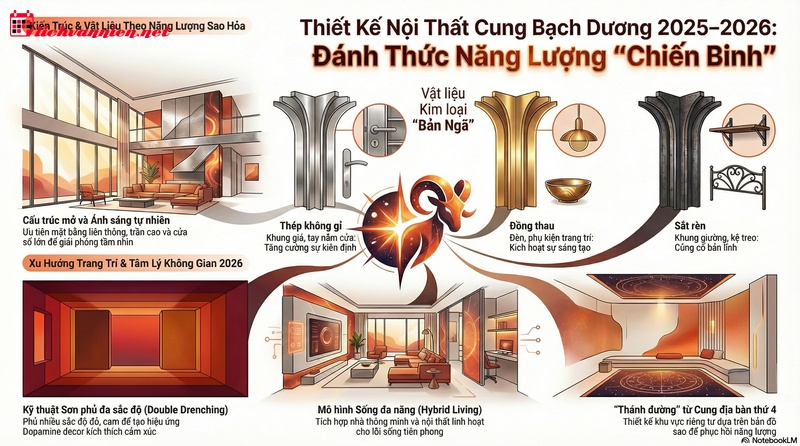 C&aacute;ch Thiết Kế Nh&agrave; Ở Theo Cung Bạch Dương Để Khơi Nguồn Năng Lượng Ti&ecirc;n Phong